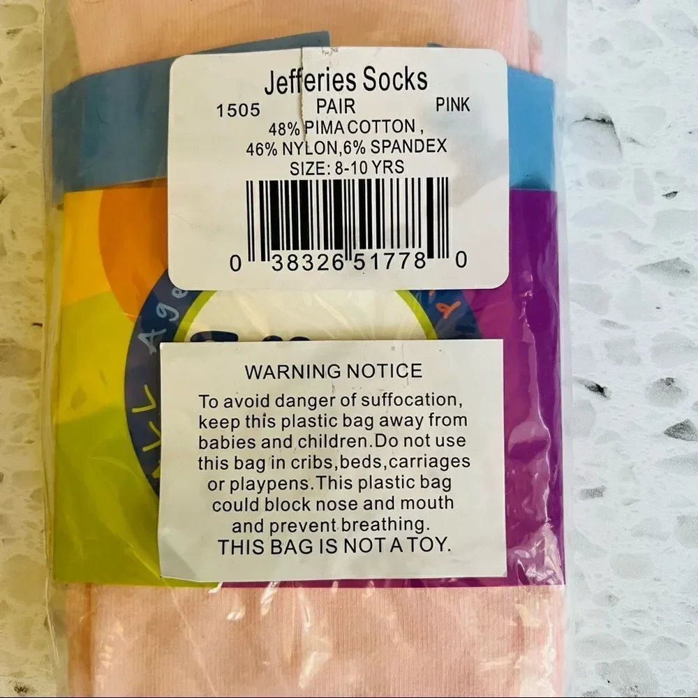 JEFFRIES Socks Girls Nude/Peach Tights Leggings Size 8-10 Years NWT